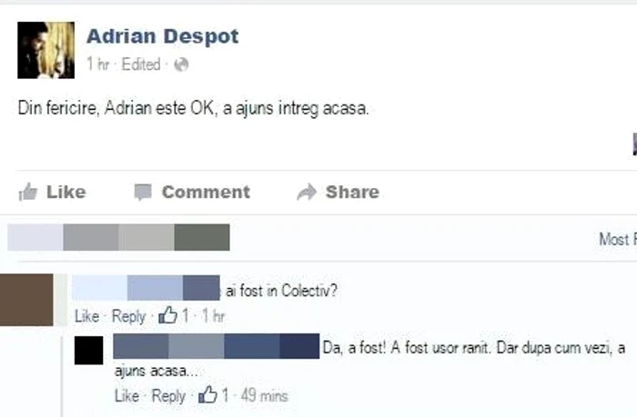 Adi este acasă în siguranţă