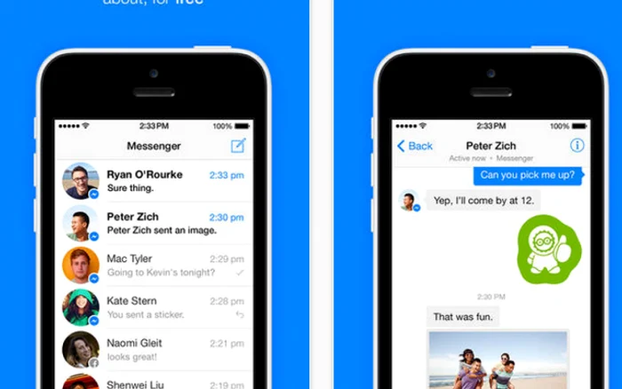 Facebook Messenger are şi o altă interfaţă, diferită de aplicaţia originală