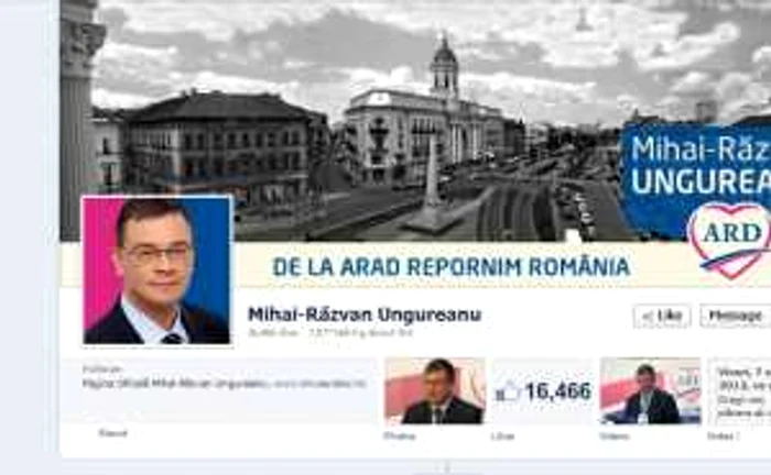 Ungureanu este unul dintre cei mai populari candidaţi de pe Facebook, cu 16.500 de fani