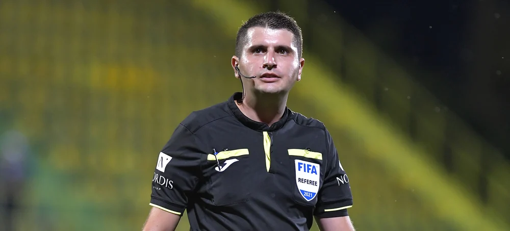 Andrei Chivulete, arbitrul care a oprit meciul Sepsi - FC U Craiova