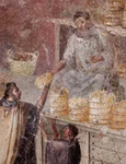  O tarabă cu pâine, pictură murală din Pompeii (© Museo Archeologico Nazionale di Napoli / Wikimedia Commons)