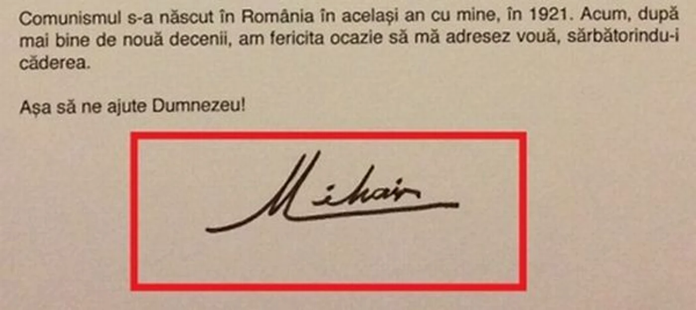 Aşa arăta semnătura Regelui Mihai înainte să se îmbolnăvească