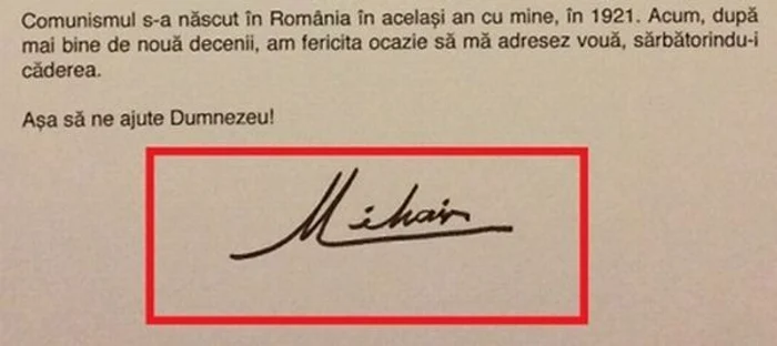 Aşa arăta semnătura Regelui Mihai înainte să se îmbolnăvească