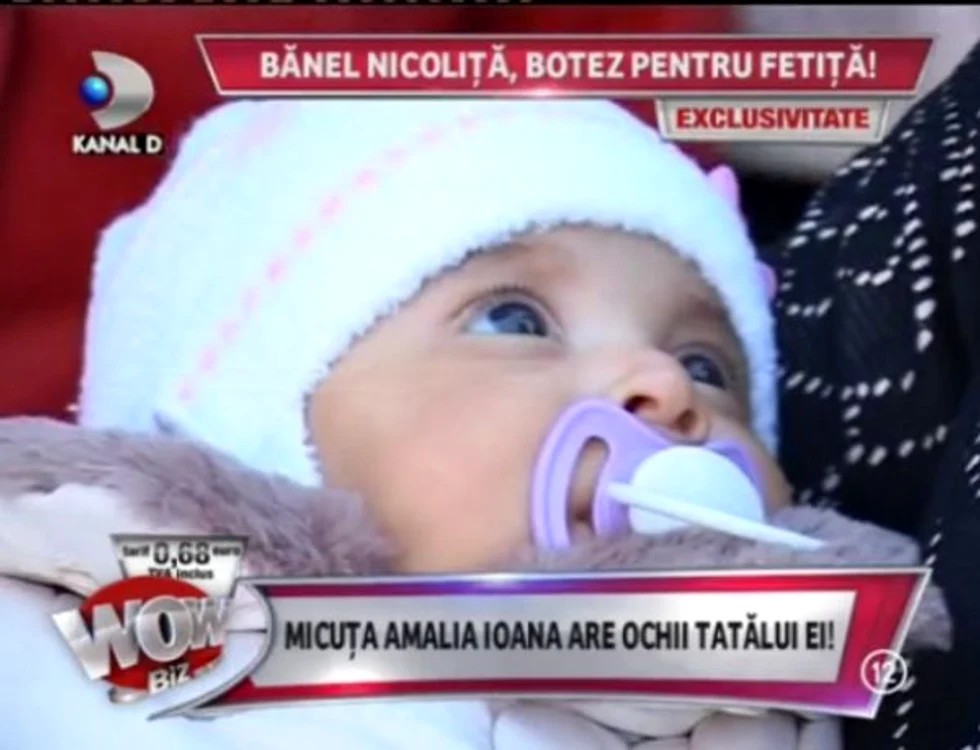 Bănel Nicoliţă şi-a botezat fetiţa