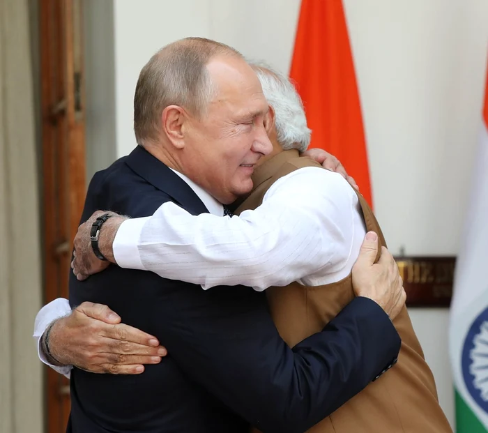 Liderul indian l-a îmbrățișat pe Putin FOTO: Arhivă