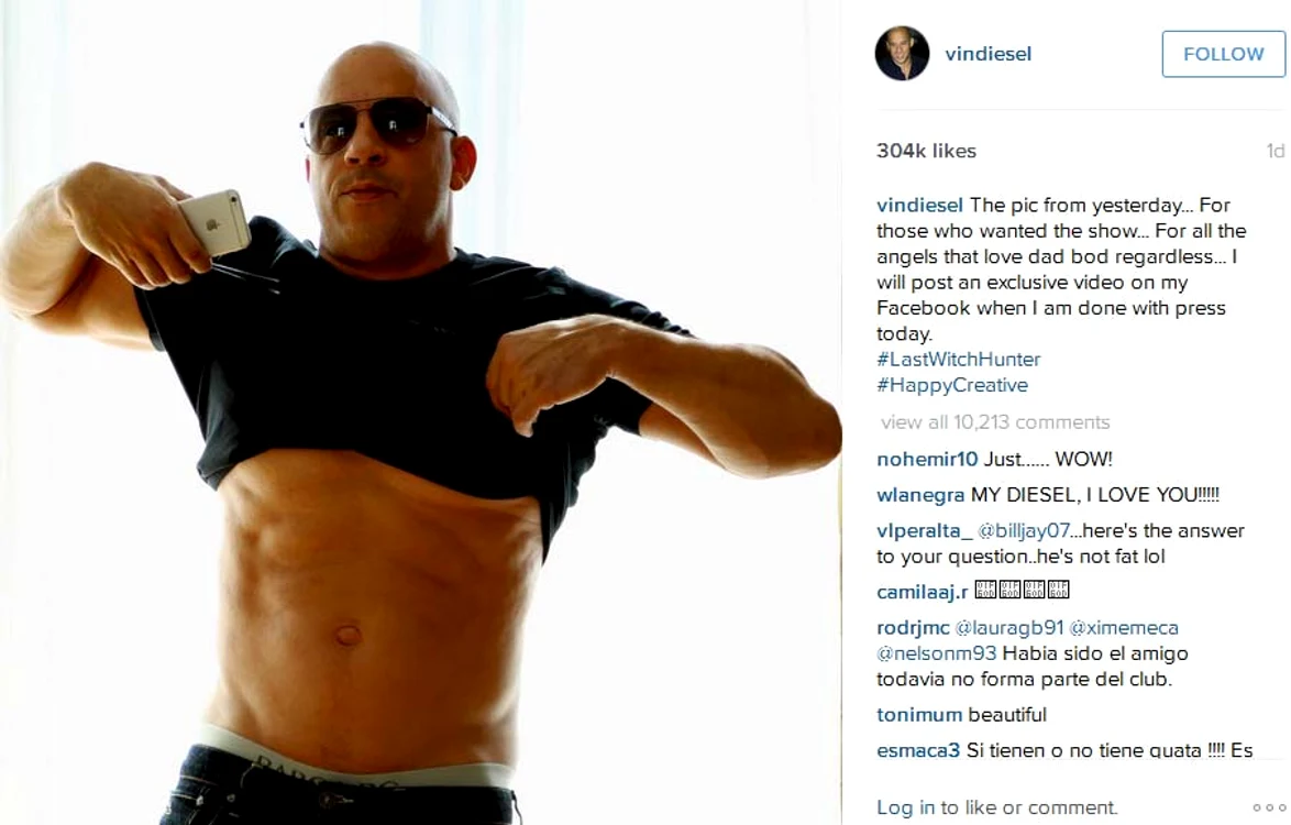Vin Diesel a lăsat să se vadă abdomenul perfect 