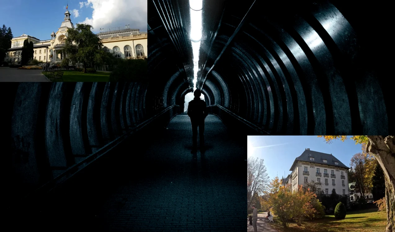 Tunelul secret dintre Casino Sinaia și Hotelul Palace / Foto: Colaj Pexels-Captură video