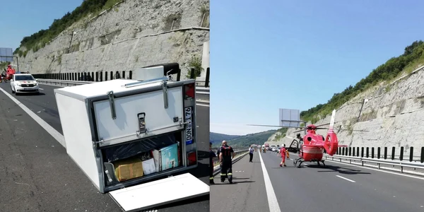 Un elicopter a aterizat pe Autostradă  FOTO DRDP Timișoara (4) jpg
