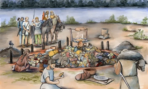 Reconstrucția evenimentului funerar de la Gomolava (© Sara Nylund)
