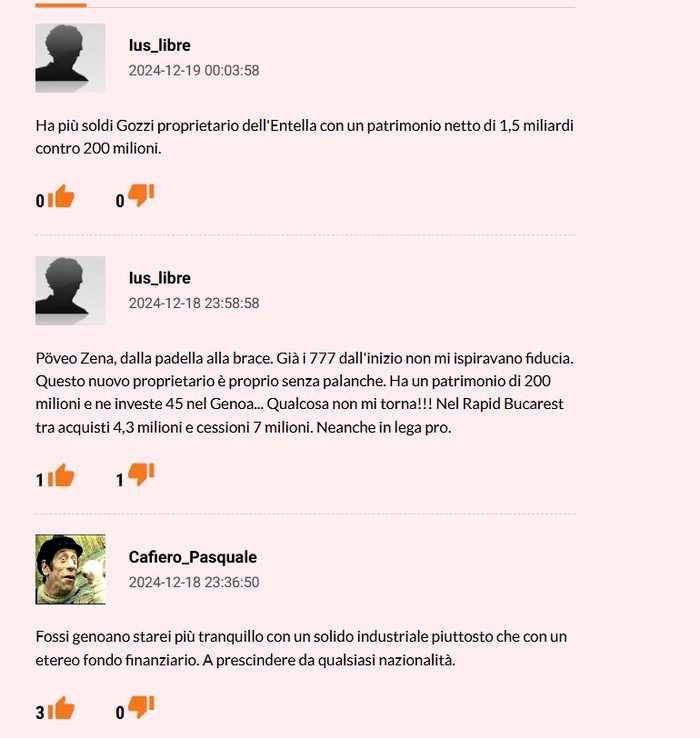 Comentarii la venirea lui Șucu pe gazzetta.it