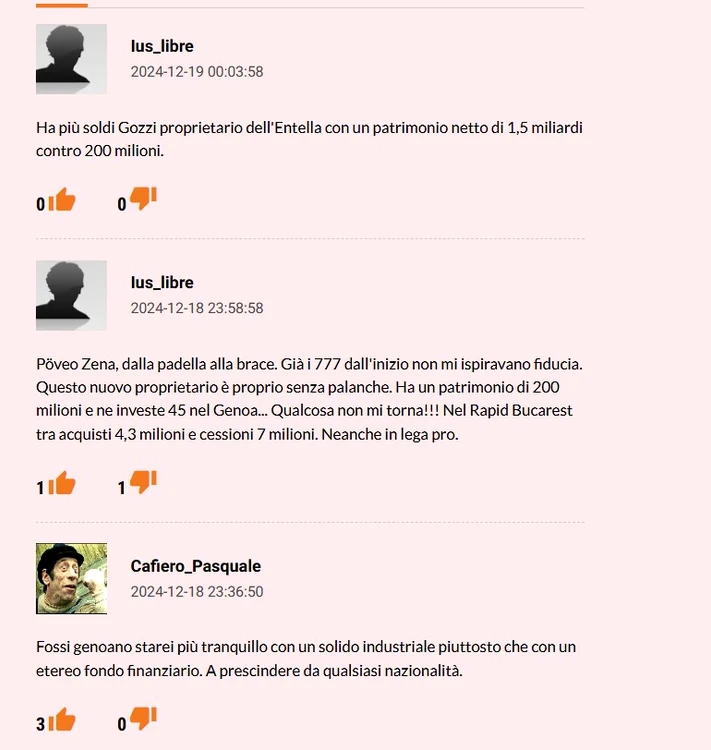 Comentarii la venirea lui Șucu pe gazzetta.it