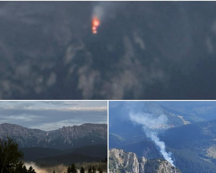 Incendiu în Masivul Bucegi. Motivul pentru care pompierii ISU Prahova nu pot interveni