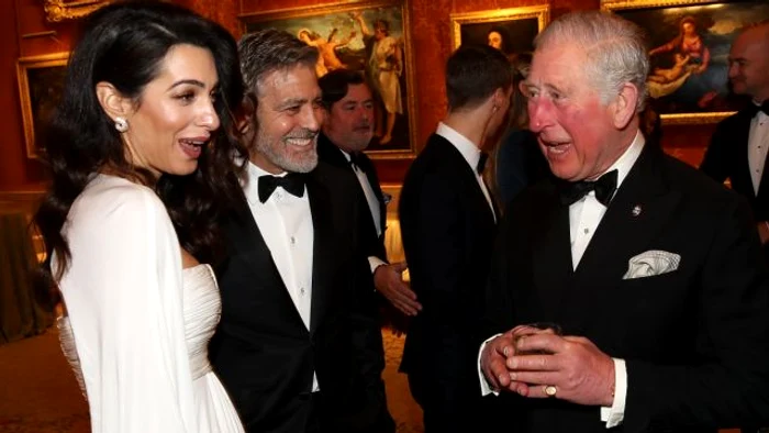 Amal şi George Clooney, alături de Prinţul Charles FOTO Guliver/Getty Images