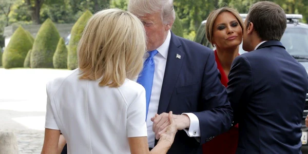 Trump si Macron la Paris FOTO EPA 