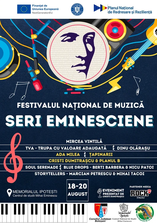 Festivalul Naţional „Seri eminesciene”, în amfiteatrul în aer liber de la Memorialul Ipoteşti