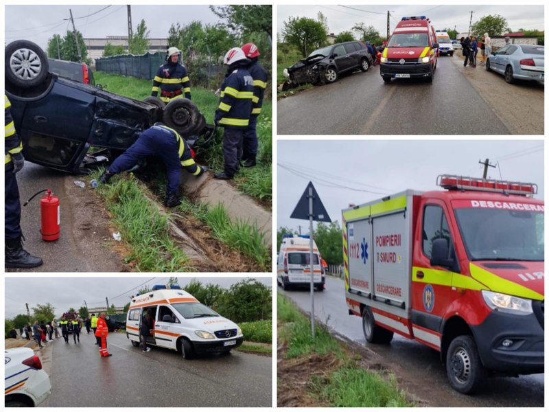 O femeie de 29 de ani și un copil de un an și opt luni, răniți într-un accident rutier produs în Olt