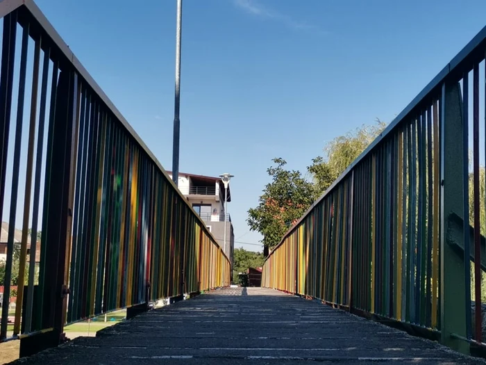 Pasarela de la Uzina de Apă din Timişoara a fost colorată FOTO Ş.Both