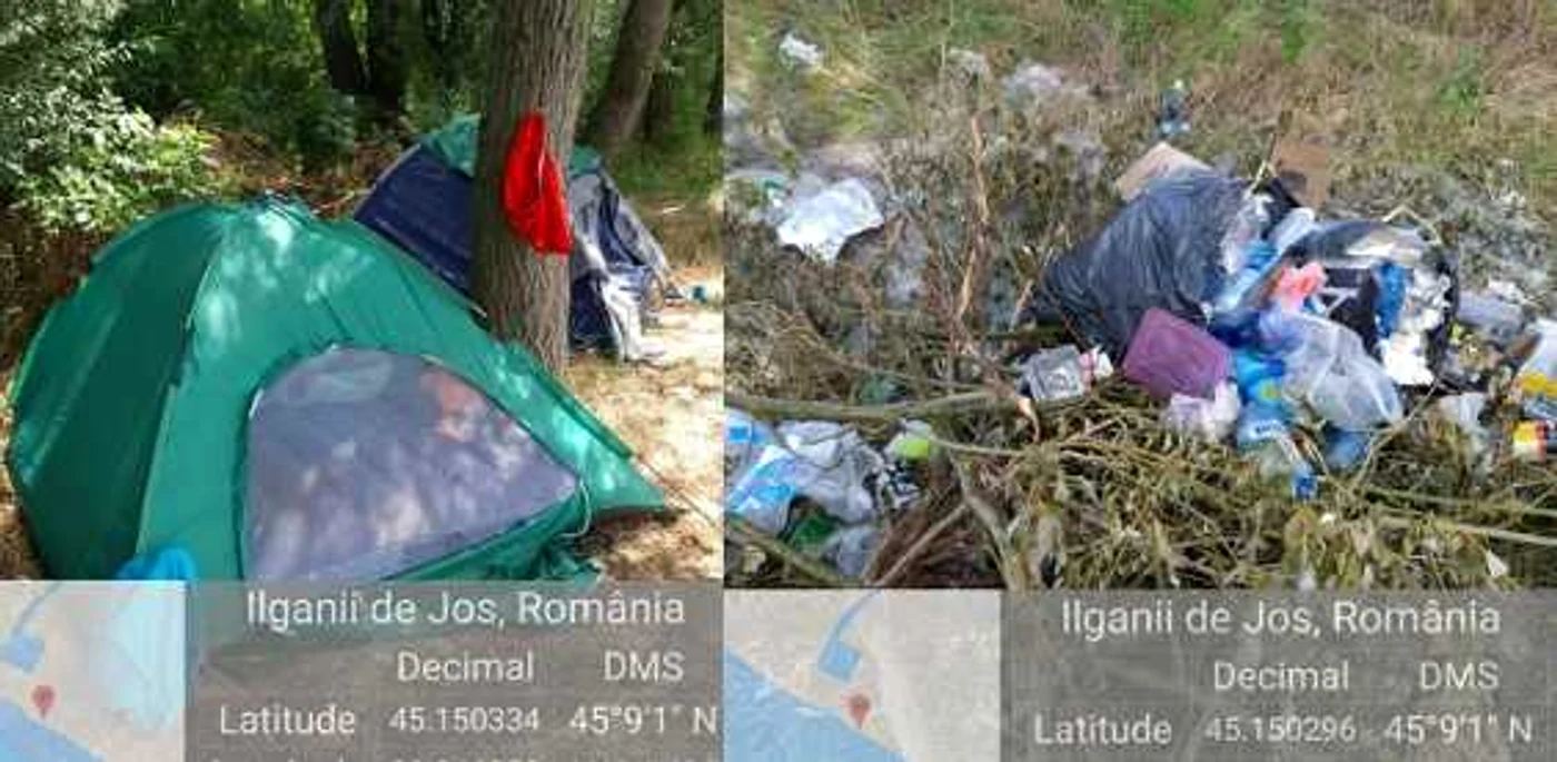 Gunoiaele lăsate de turişti în Deltă                                                FOTO: Garda de Mediu