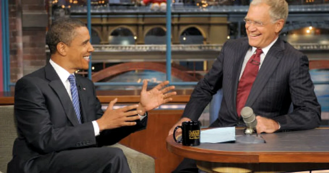 Barack Obama şi David Letterman 