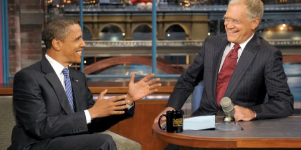 Barack Obama şi David Letterman 