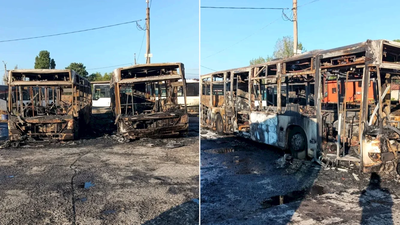 Imagini ca după un bombardament au fost surprinse la Autobaza Ferentari / Sursa foto: b365.ro