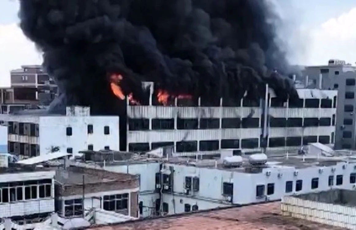 Incendiu catastrofal la o fabrică din China / foto: captură video