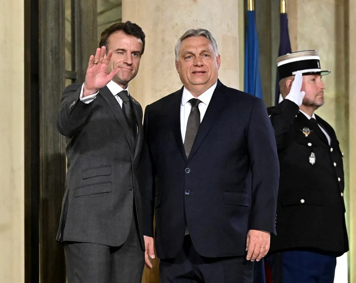 Macron l-a primit pe Orban la Palatul Elysée FOTO Profimedia 