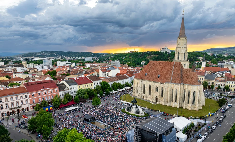 Centrul istoric din Cluj Napoca. Foto: Primăria Cluj-Napoca. Facebook