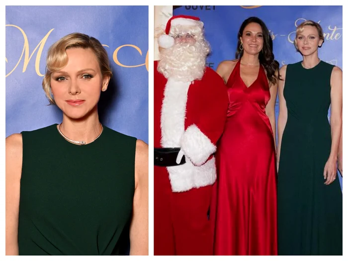 Charlene de Monaco la Balul de Crăciun colaj jpg