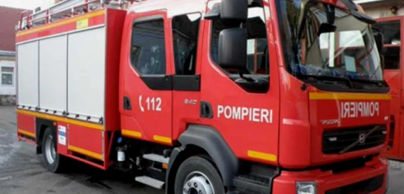 Pompierii au intervenit cu două autospeciale pentru stingerea focului. FOTO: ADEVĂRUL
