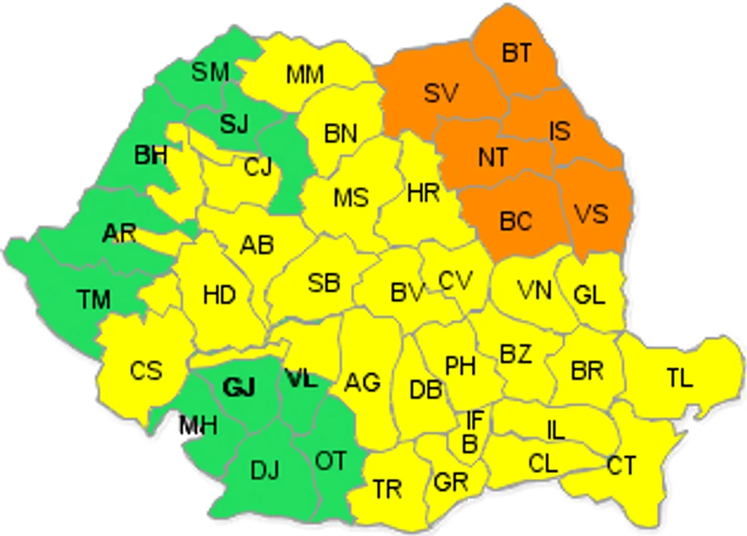 
    Iată harta avertizărilor date de meteorologi!  