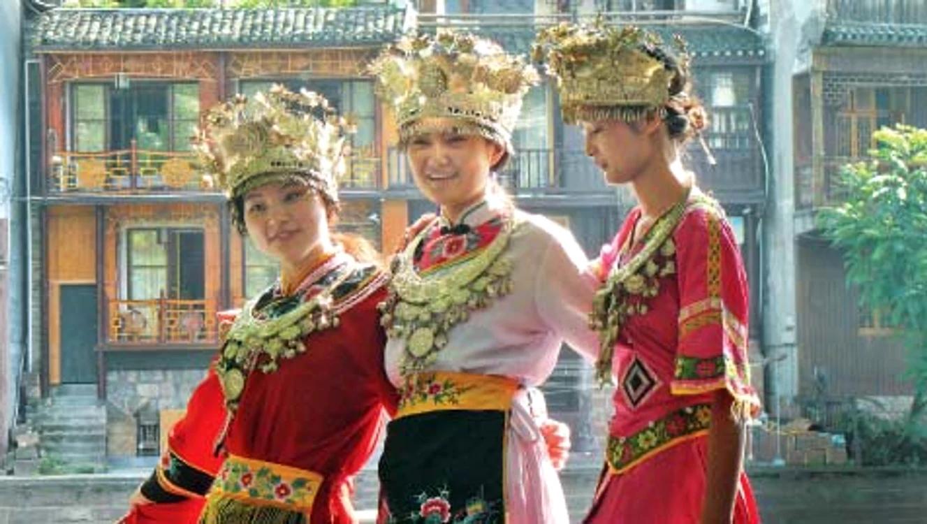 Port tradiţional în oraşul Feng Huang, în centrul Chinei