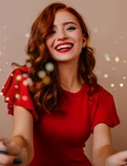 adorable white woman posing with bengal lights gorgeous red haired girl holding sparklers laughing new year jpg