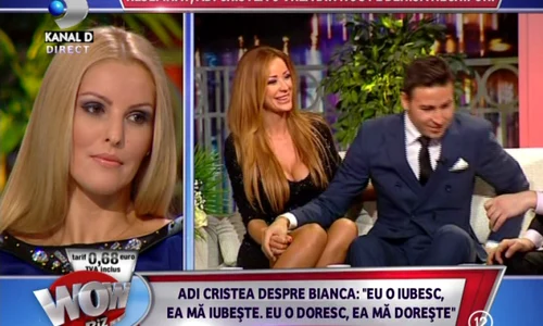 Denisa a mărturisit că Adrian Cristea încă ţine legătura cu Bianca Drăguşanu (captură: Kanal D) png