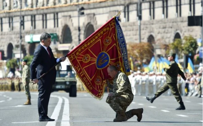 Preşedintele ucrainean Petro Poroşenko, la Ziua Naţională a Ucrainei în 2015 FOTO president.gov.ua