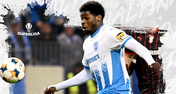 Nsimba, artizanul victoriei oltenilor, cu un gol și o pasă de gol. Foto Facebook U Craiova