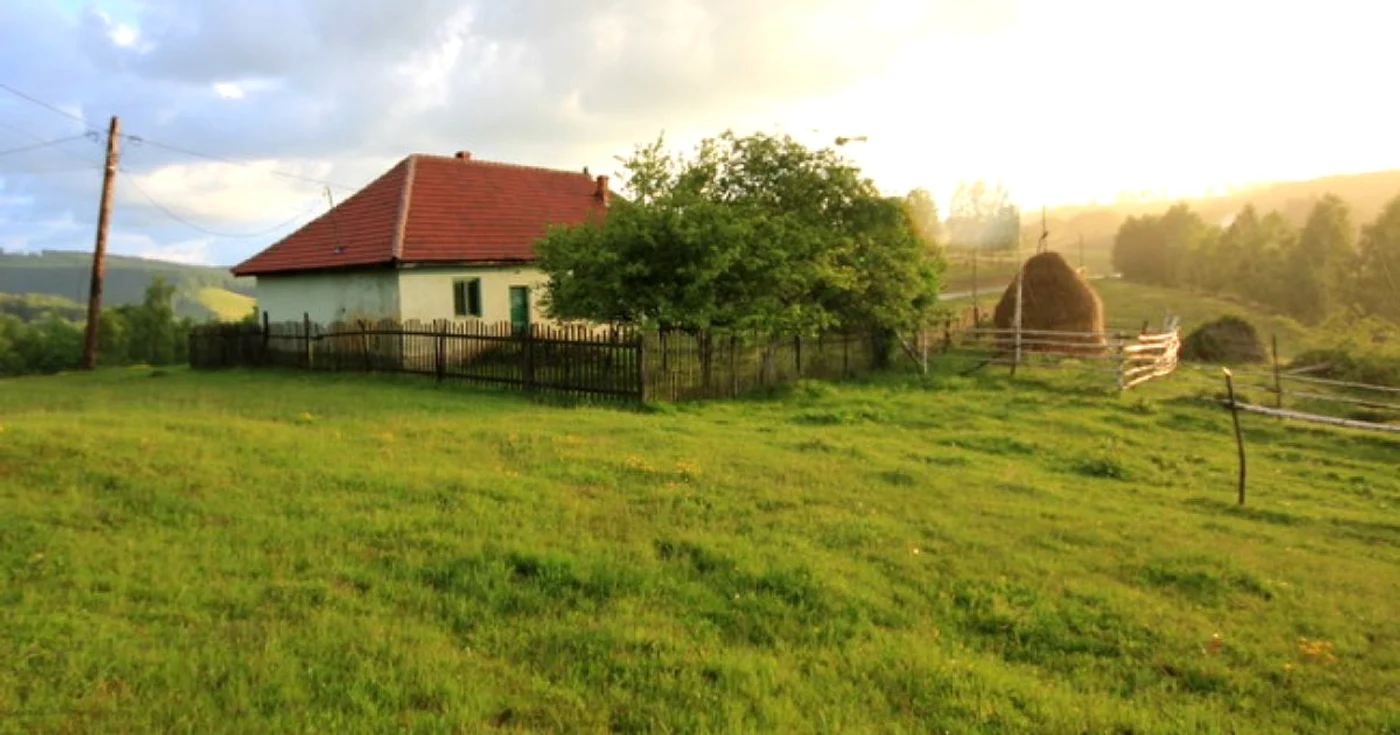 Şcoala de la marginea satului, acum o clădire abandonată, reper pentru turişti. FOTO: Daniel Guţă. ADEVĂRUL.
