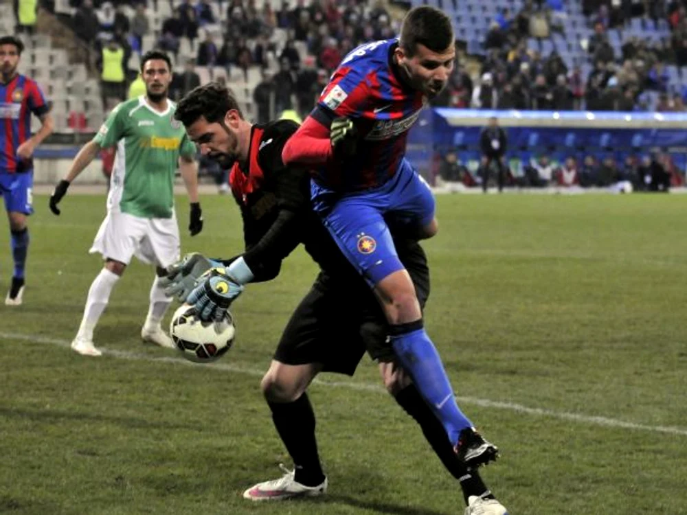 Steaua - CFR Cluj: Țucudean a marcat unicul gol al meciului foto: Razvan Pasarica