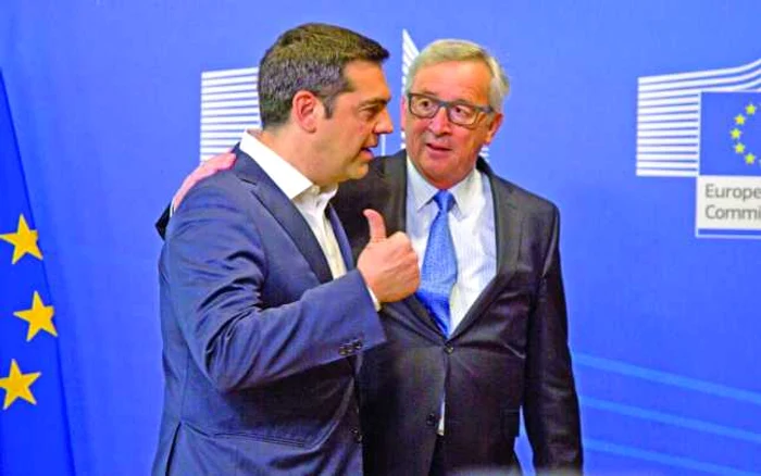 Premierul grec Alekis Tsipras a reuşit să-l exaspereze pînă şi pe şeful Comisiei Europene, Jean-Claude Juncker FOTO AP