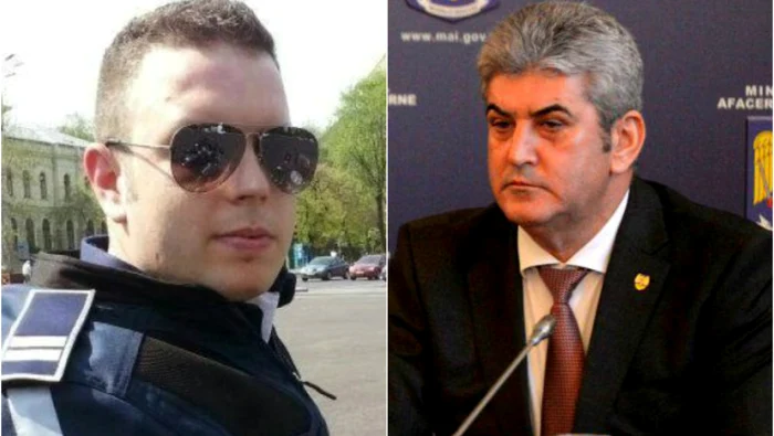 Polițistul Bogdan Gigină și Gabriel Oprea