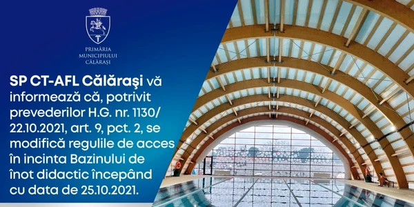 calarasi reguli noi pentru accesul la bazin foto faceb/PMC