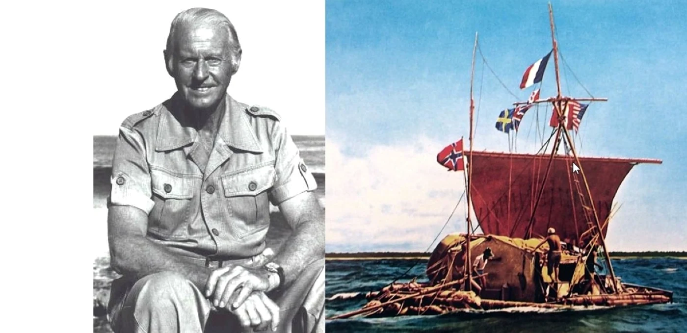 Thor Heyerdahl a parcurs 7.000 de km cu pluta în Pacific. FOTO: firstclasssailing