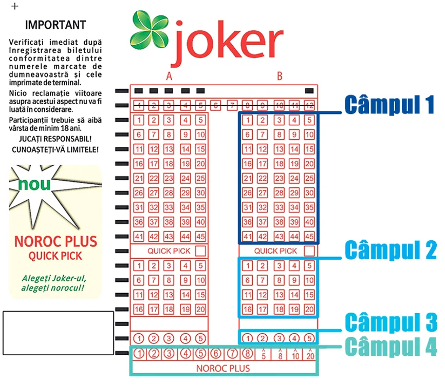 Cum se completează un bilet la Joker. Foto: loto.ro