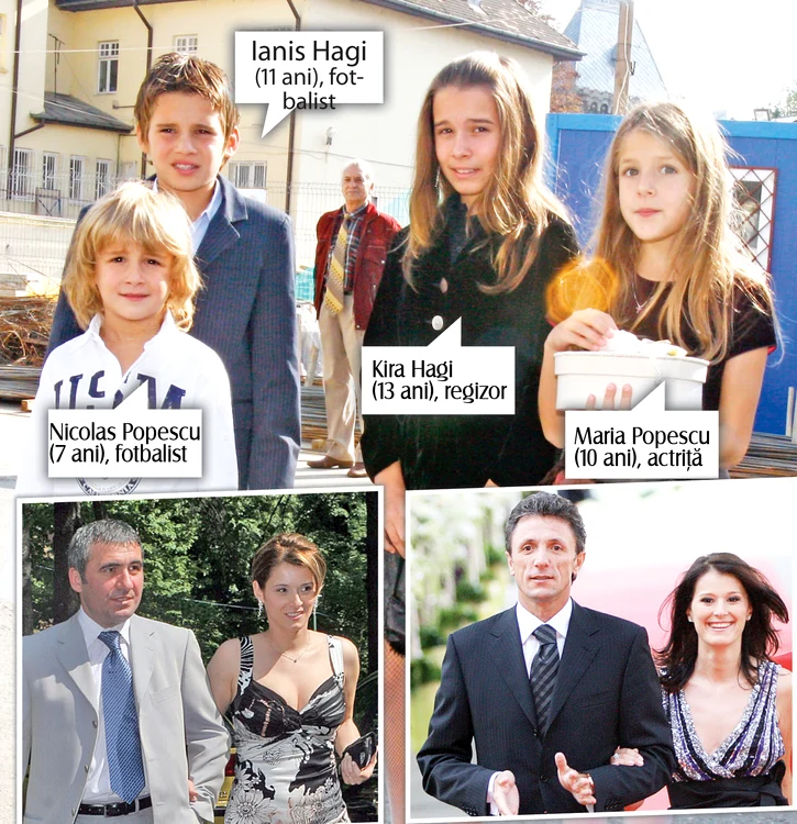 Marilena şi Gică Hagi(stânga); Luminiţa şi Gică Popescu(dreapta)
