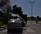 masina BMW arde in sibiu FOTO Ion Surdu