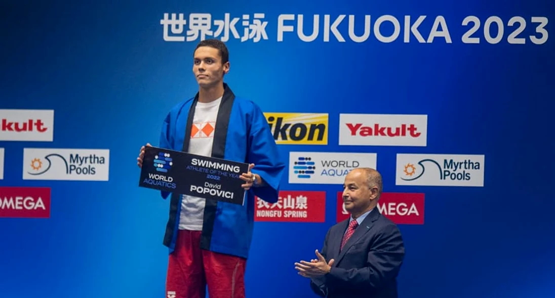 David Popovici, desemnat înotătorul anului 2022. Foto Facebook