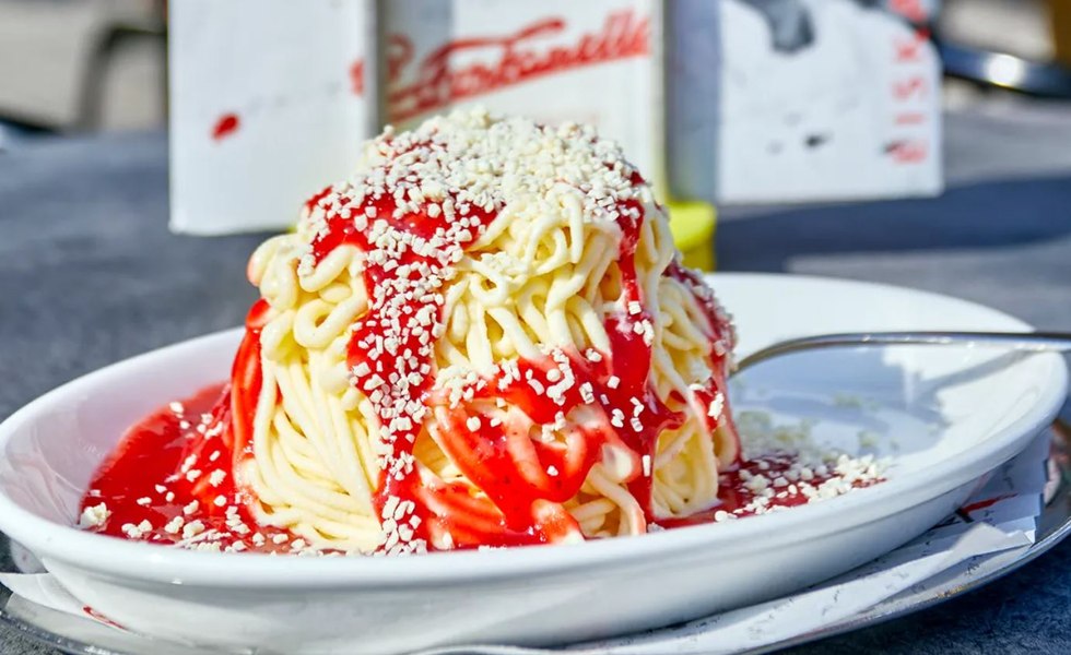 Spaghete din înghețată. Cum se pregătește desertul care a cucerit Germania VIDEO FOTO