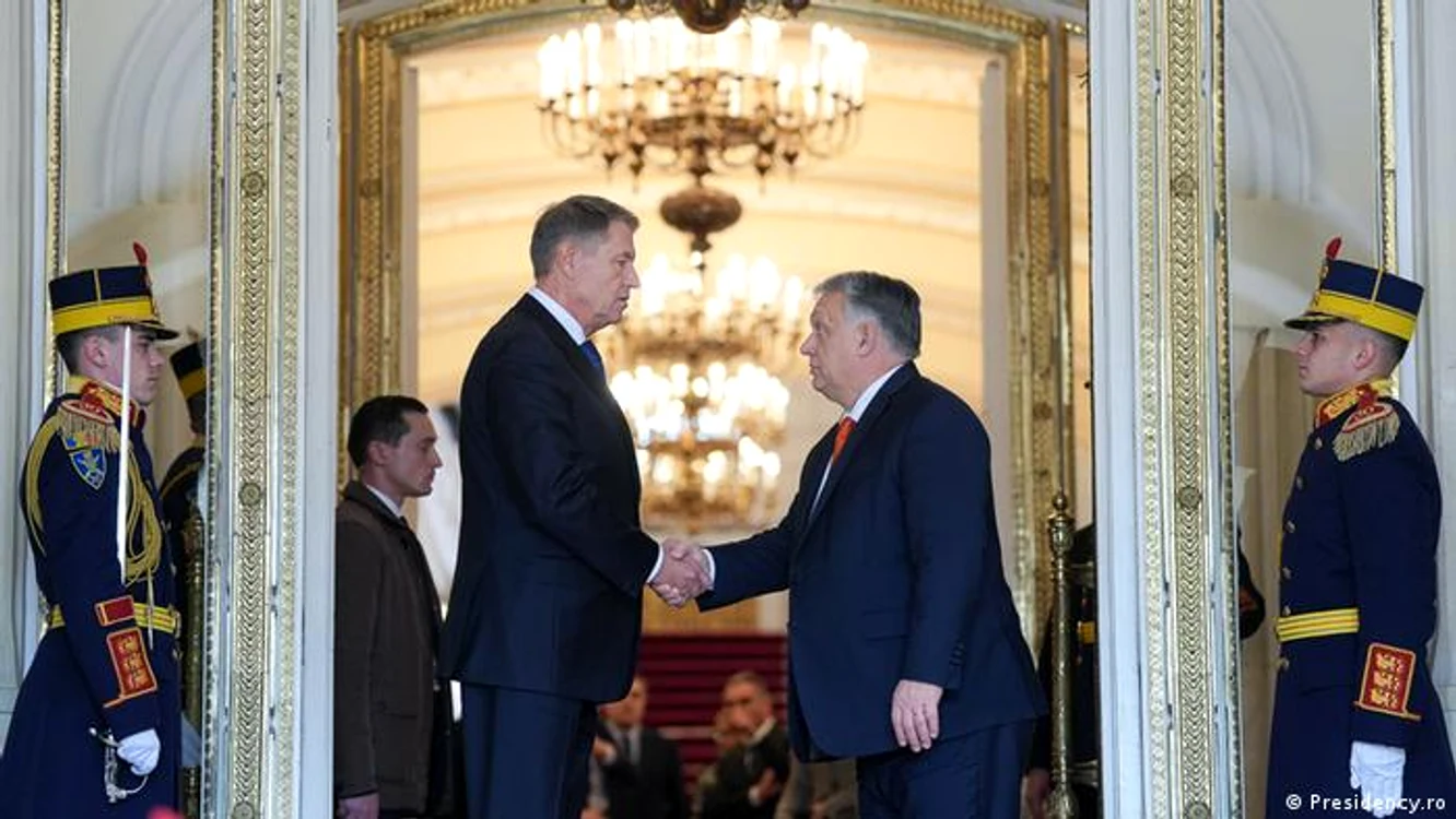 Klaus Iohannis și Viktor Orban la București în decembrie 2022