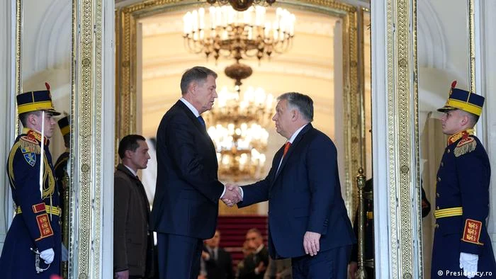 Klaus Iohannis și Viktor Orban la București în decembrie 2022