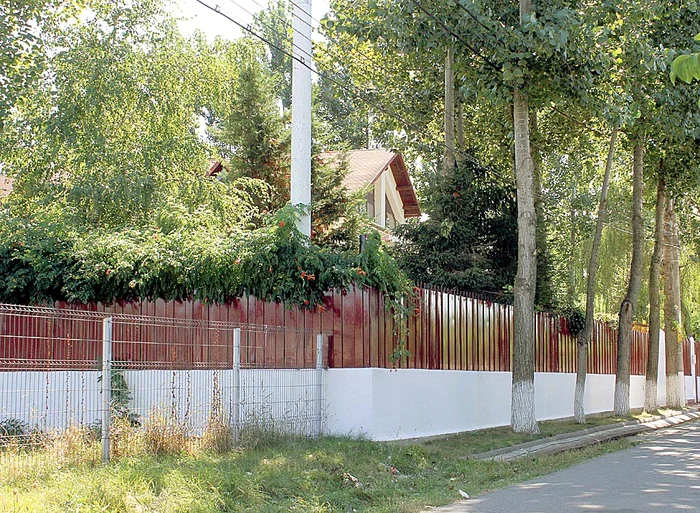 Vegetaţia abundentă şi gardul înalt protejează vila de ochii curioşilor